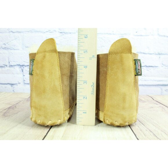 LL Bean Wicked Good Shearling Lined Slipper Boots Brown Suede Size 11 M - Picture 6 of 9